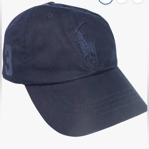 Polo Ralph Lauren Men's Blue Large Logo Chino Cotton Baseball Cap